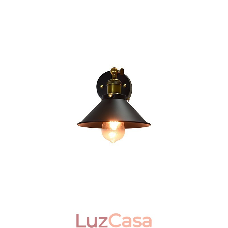 Pintura de parede única de ferro luminária de parede lâmpada sabre de luz preta muda na parede