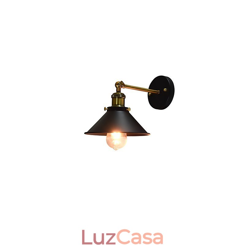 Pintura de parede única de ferro luminária de parede lâmpada sabre de luz preta muda na parede