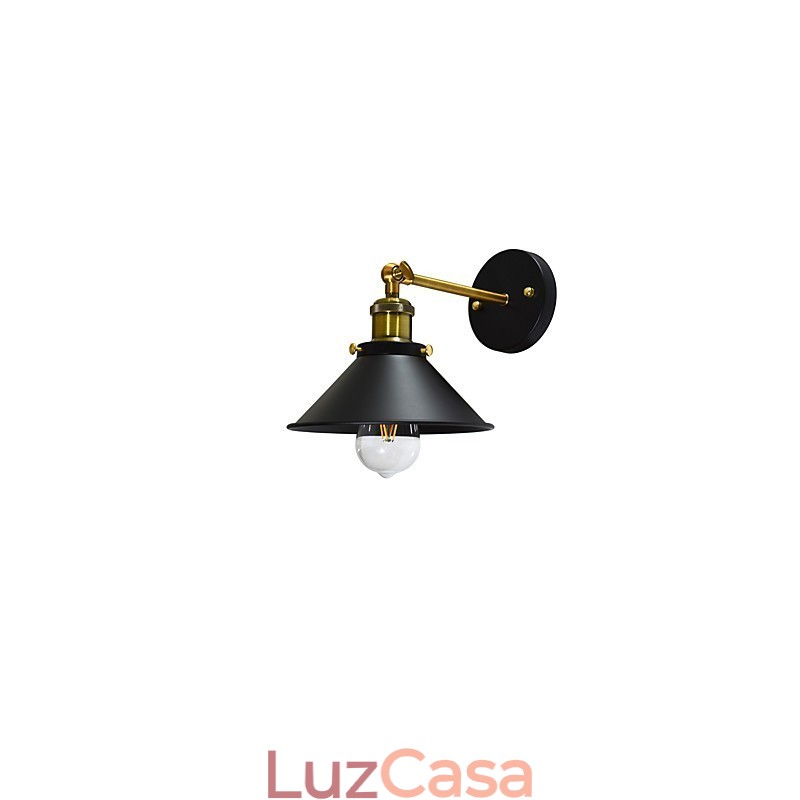 Pintura de parede única de ferro luminária de parede lâmpada sabre de luz preta muda na parede