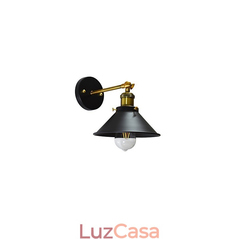 Pintura de parede única de ferro luminária de parede lâmpada sabre de luz preta muda na parede