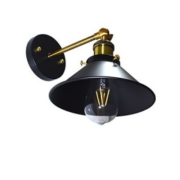 Pintura de parede única de ferro luminária de parede lâmpada sabre de luz preta muda na parede