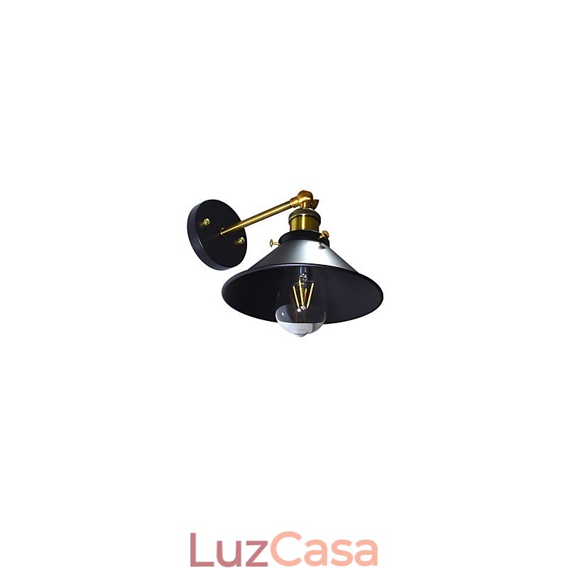 Pintura de parede única de ferro luminária de parede lâmpada sabre de luz preta muda na parede