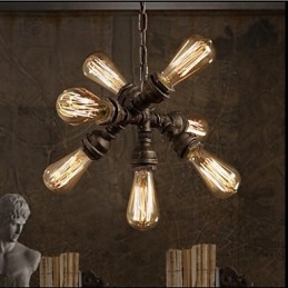 Cano de água industrial americano estilo retrô vento 7 luzes lustre pendente