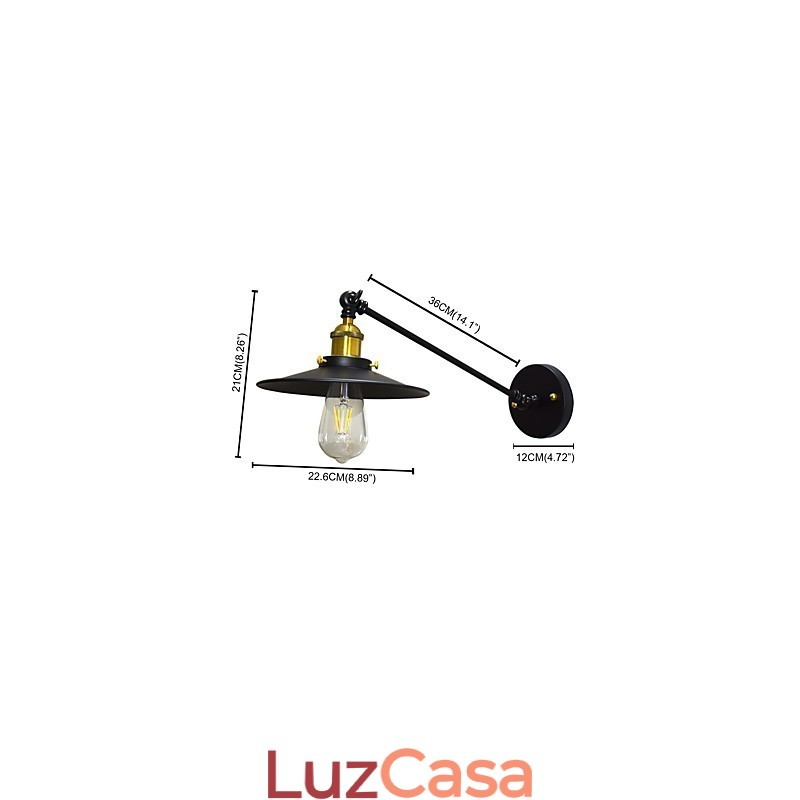 Luminária de parede Buzz Wall Iron Lâmpada de sabre de luz preta muda na parede