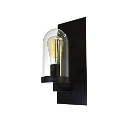 Luminária de parede de aço pintado, decoração de café americano preto e branco, luminária de parede retrô, lâmpada de sabre de luz na parede
