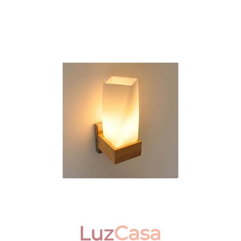 Simplicidade Nordic Wood Art Sala de estar Corredor Varanda Vidro Madeira maciça Luminária de parede Do quarto A cabeceira de uma cama