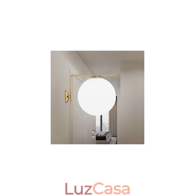 Luminária de parede moderna contemporânea em ouro rosa com luz ambiente
