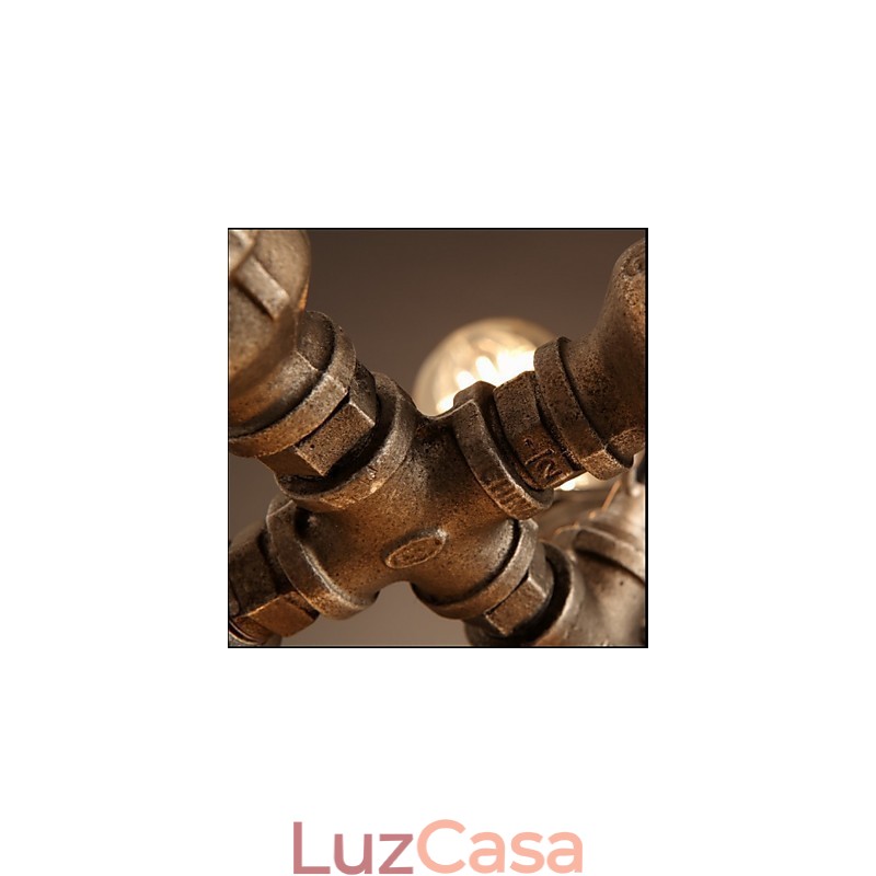 Cano de água industrial americano estilo retrô vento 7 luzes lustre pendente