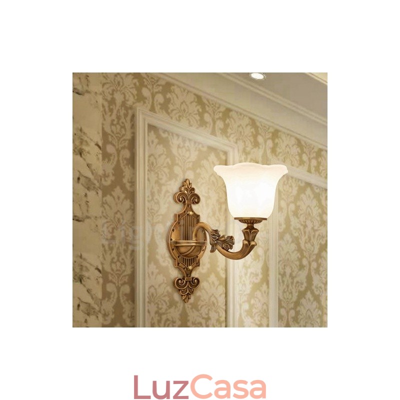 Luminária de parede clássica tradicional de luz única para sala de estar, sala de jantar, quarto, metal, luxo, interior