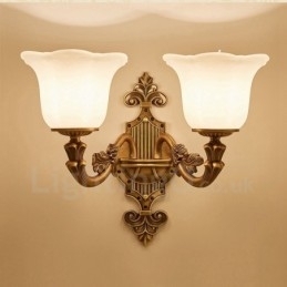 2 Luzes Tradicionais Clássicas Sala de Estar Sala de Jantar Quarto de Cama Metal Luxo Luminárias de Parede Internas