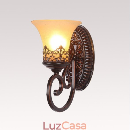 Luminária de parede interna de metal para sala de estar e sala de jantar rústica com luz única Luminária de parede interna de metal para sala de estar e sala de jantar rústica com luz única