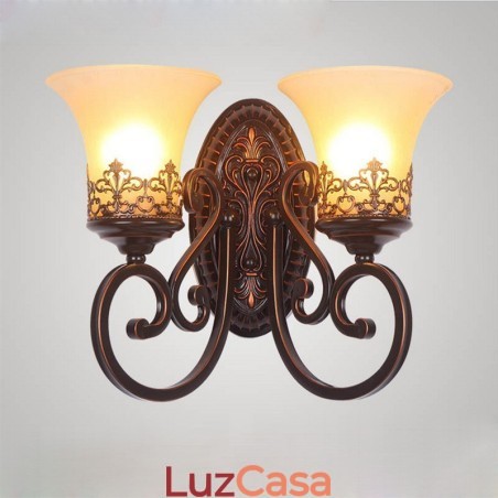 Arandelas de parede internas de metal para sala de estar e sala de jantar rústicas