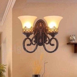 Arandelas de parede internas de metal para sala de estar e sala de jantar rústicas