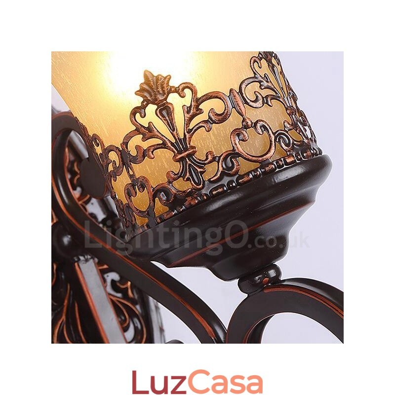 Arandelas de parede internas de metal para sala de estar e sala de jantar rústicas