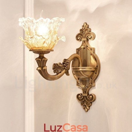 Luminária de parede clássica tradicional de luz única para sala de estar, sala de jantar, quarto, metal, luxo, interior Luminária de parede clássica tradicional de luz única para sala de estar, sala de jantar, quarto, metal, luxo, interior
