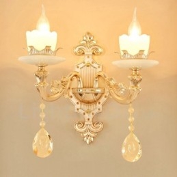 2 Luzes Tradicionais Clássicas Sala de Estar Sala de Jantar Quarto de Dormir Metal Apliques de Parede Internos
