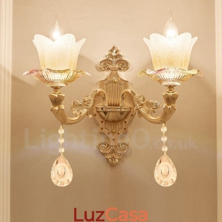 2 Luzes Tradicionais Clássicas Sala de Estar Sala de Jantar Quarto de Dormir Metal Apliques de Parede Internos 2 Luzes Tradicionais Clássicas Sala de Estar Sala de Jantar Quarto de Dormir Metal Apliques de Parede Internos