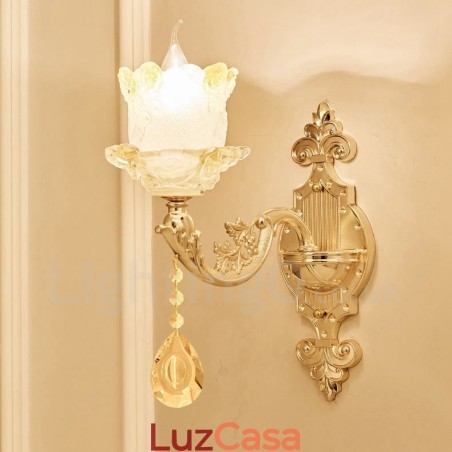 Luminária de parede clássica tradicional de luz única para sala de estar, sala de jantar, quarto, metal, luxo, interior Luminária de parede clássica tradicional de luz única para sala de estar, sala de jantar, quarto, metal, luxo, interior
