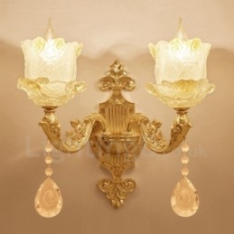 2 Luzes Tradicionais Clássicas Sala de Estar Sala de Jantar Quarto de Dormir Metal Apliques de Parede Internos