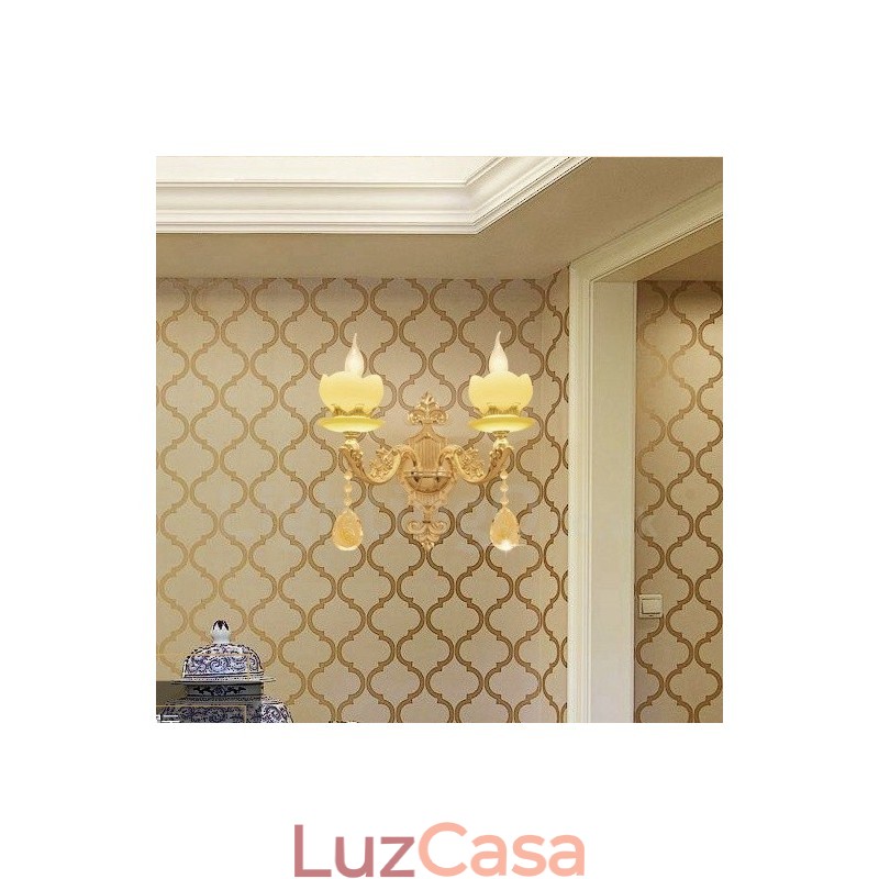 2 Luzes Tradicionais Clássicas Sala de Estar Sala de Jantar Quarto de Dormir Metal Apliques de Parede Internos