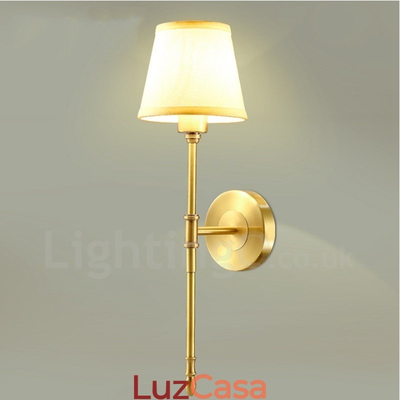 Apliques de parede para interiores de cobre clássico tradicional de luz única