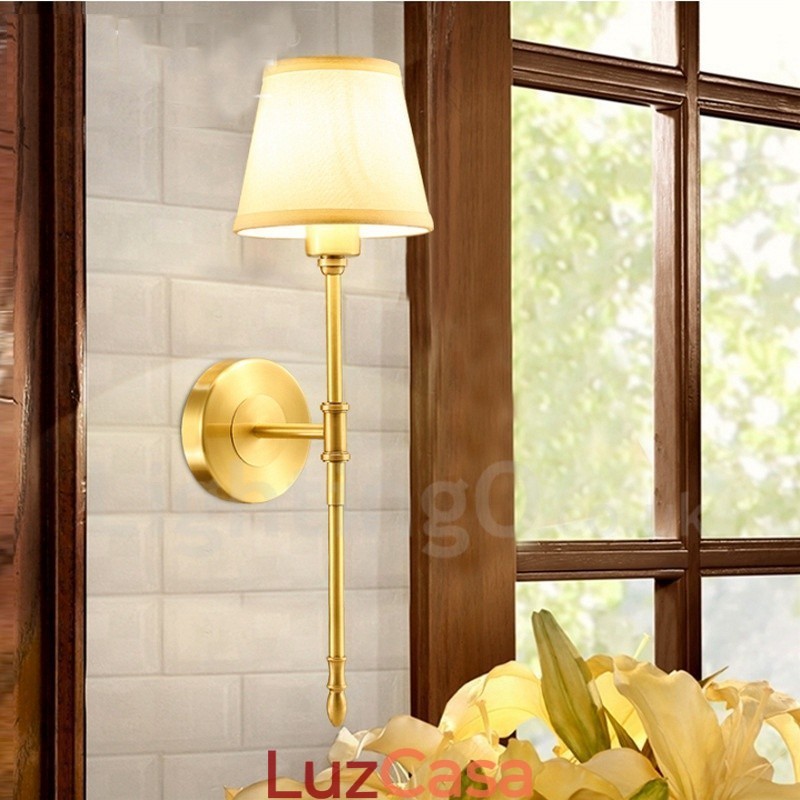 Apliques de parede para interiores de cobre clássico tradicional de luz única