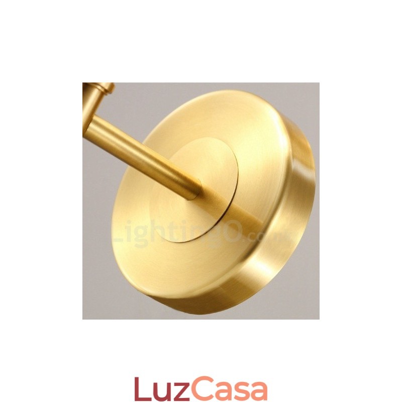 Apliques de parede para interiores de cobre clássico tradicional de luz única