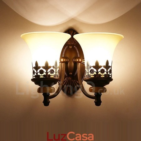 2 Luzes Tradicionais Clássicas Sala de Estar Sala de Jantar Quarto de Dormir Metal Apliques de Parede Internos 2 Luzes Tradicionais Clássicas Sala de Estar Sala de Jantar Quarto de Dormir Metal Apliques de Parede Internos