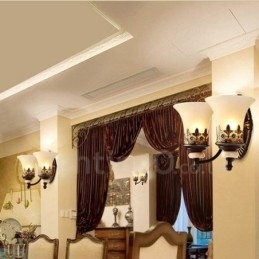 2 Luzes Tradicionais Clássicas Sala de Estar Sala de Jantar Quarto de Dormir Metal Apliques de Parede Internos