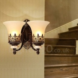 2 Luzes Tradicionais Clássicas Sala de Estar Sala de Jantar Quarto de Dormir Metal Apliques de Parede Internos