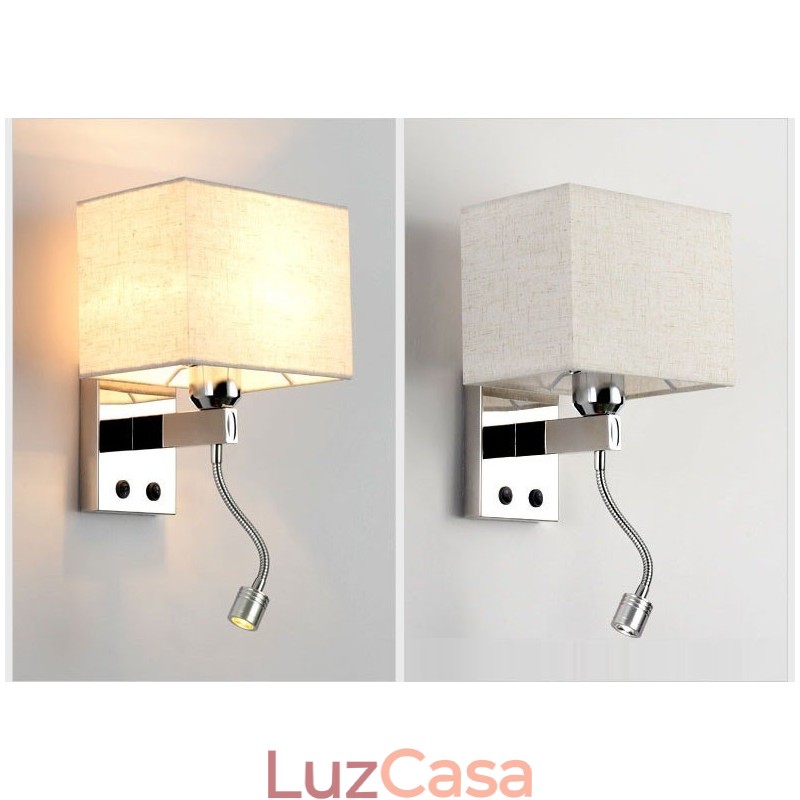 Luminária de parede moderna para leitura em tecido criativo para corredor e varanda