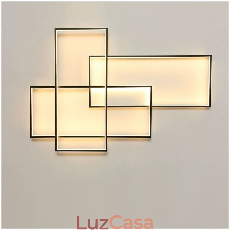 Luminária de teto moderna contemporânea em alumínio com pintura embutida em parede com dimmer remoto para sala de estar e quarto