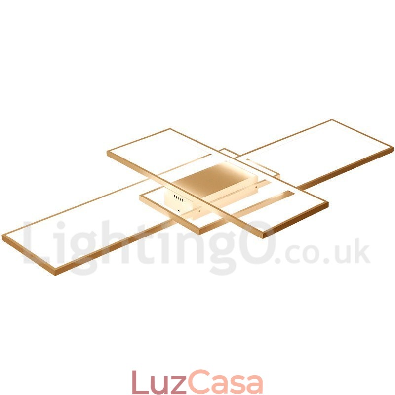 Luminária de teto moderna contemporânea em alumínio com pintura embutida, luminária de parede com dimmer remoto para sala de estar, quarto, também pode ser usada como luminária de parede
