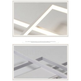 Luminária de teto moderna contemporânea em alumínio com pintura embutida, luminária de parede com dimmer remoto para sala de estar, quarto, também pode ser usada como luminária de parede