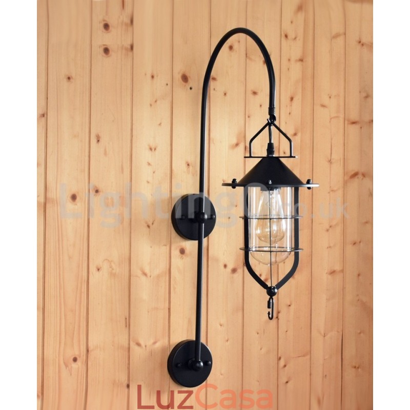 Luminária de parede retrô Dock Black Wharf Luzes de parede Dock Sconce Restaurante Sala de estar Café Bar Loja de roupas