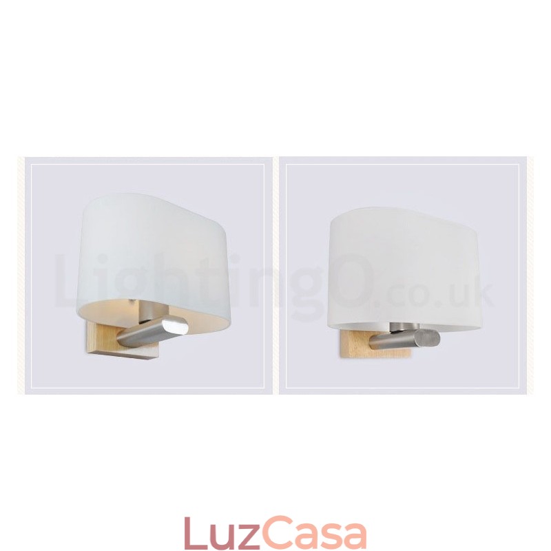 Luminária de parede moderna contemporânea de madeira e aço inoxidável com cúpula de vidro para corredor, bar, café, quarto, estudo, loft, polia, luminária de parede