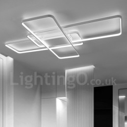 Luminária de teto moderna contemporânea em alumínio com pintura embutida, luminária de parede com dimmer remoto para sala de estar, quarto, também pode ser usada como luminária de parede