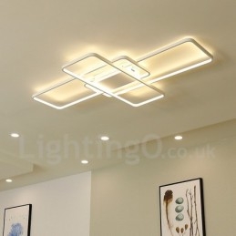 Luminária de teto moderna contemporânea em alumínio com pintura embutida, luminária de parede com dimmer remoto para sala de estar, quarto, também pode ser usada como luminária de parede