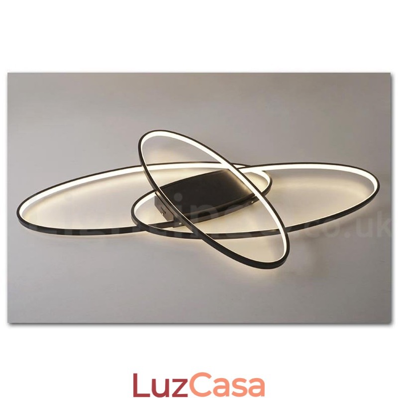 Luminária de teto oval moderna e contemporânea em alumínio com ajuste de intensidade, luminária embutida para sala de estar, quarto, também pode ser usada como luminária de parede