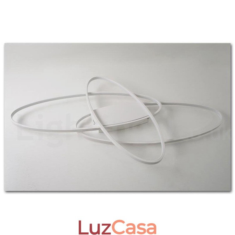 Luminária de teto oval moderna e contemporânea em alumínio com ajuste de intensidade, luminária embutida para sala de estar, quarto, também pode ser usada como luminária de parede