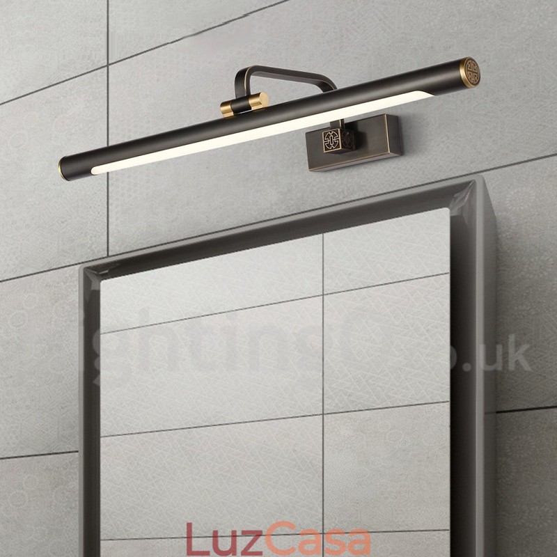 IPMirror Lâmpada Banheiro Luzes Latão Puro Luzes de Parede com Sombra de Acrílico Iluminação de Maquiagem