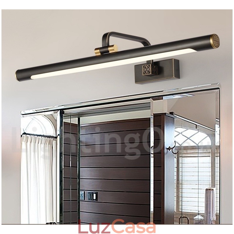 IPMirror Lâmpada Banheiro Luzes Latão Puro Luzes de Parede com Sombra de Acrílico Iluminação de Maquiagem