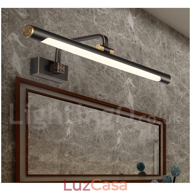 IPMirror Lâmpada Banheiro Luzes Latão Puro Luzes de Parede com Sombra de Acrílico Iluminação de Maquiagem
