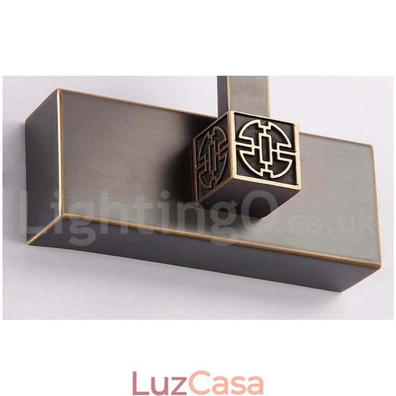 IPMirror Lâmpada Banheiro Luzes Latão Puro Luzes de Parede com Sombra de Acrílico Iluminação de Maquiagem