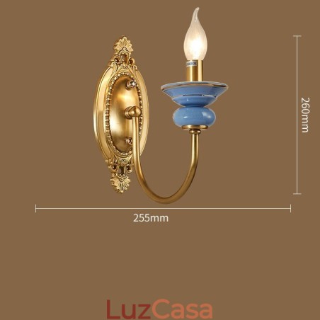 100% latão puro luxuoso rústico retrô vintage latão cerâmica 1 luz vela luz de parede especial para hotel escritório showroom sala de estar sala de jantar 100% latão puro luxuoso rústico retrô vintage latão cerâmica 1 luz vela luz de parede especial para hotel escritório showroom sala de estar sala de jantar