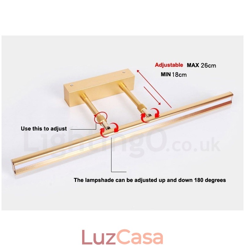 IP44 Espelho Lâmpada Banheiro Luzes Para Cima E Para Baixo Luzes De Parede Com Sombra De Acrílico Iluminação De Maquiagem