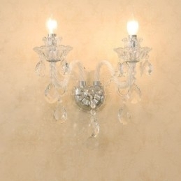 2 Luzes Combinando Vela De Cristal Retro Vidro Luz De Parede