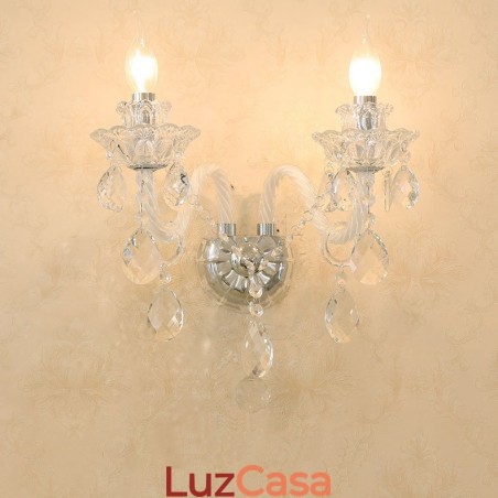 2 Luzes Combinando Vela De Cristal Retro Vidro Luz De Parede 2 Luzes Combinando Vela De Cristal Retro Vidro Luz De Parede