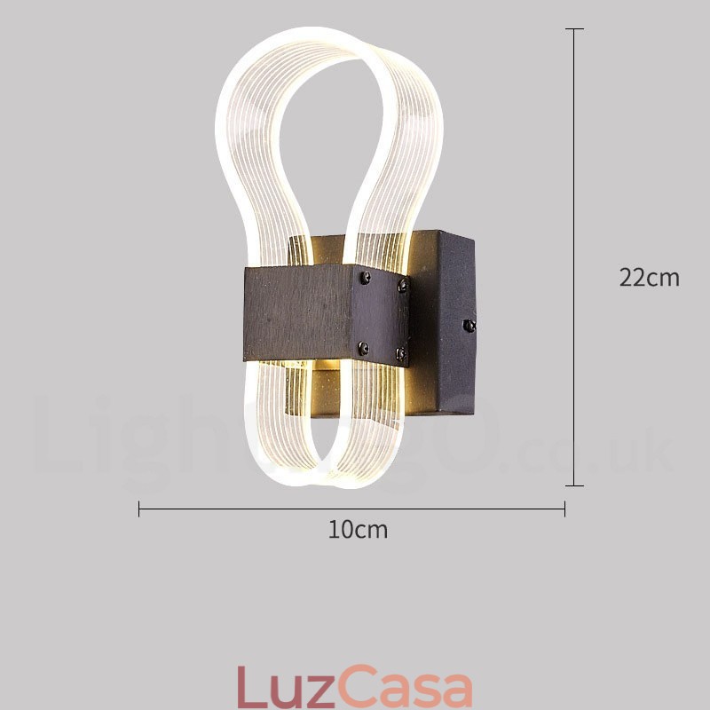 Luminária de parede moderna com cúpula de acrílico para corredor de quarto