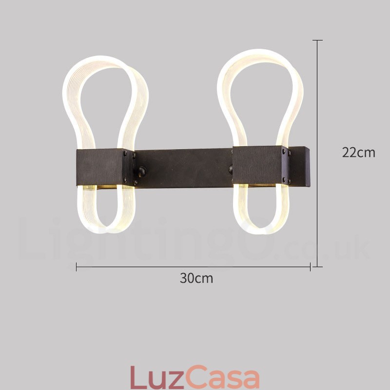 Luminária de parede moderna com cúpulas de acrílico para corredor de quarto